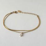 Gourmette double snake diamonda