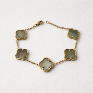 Bracelet Trèfles Verts & Dorés